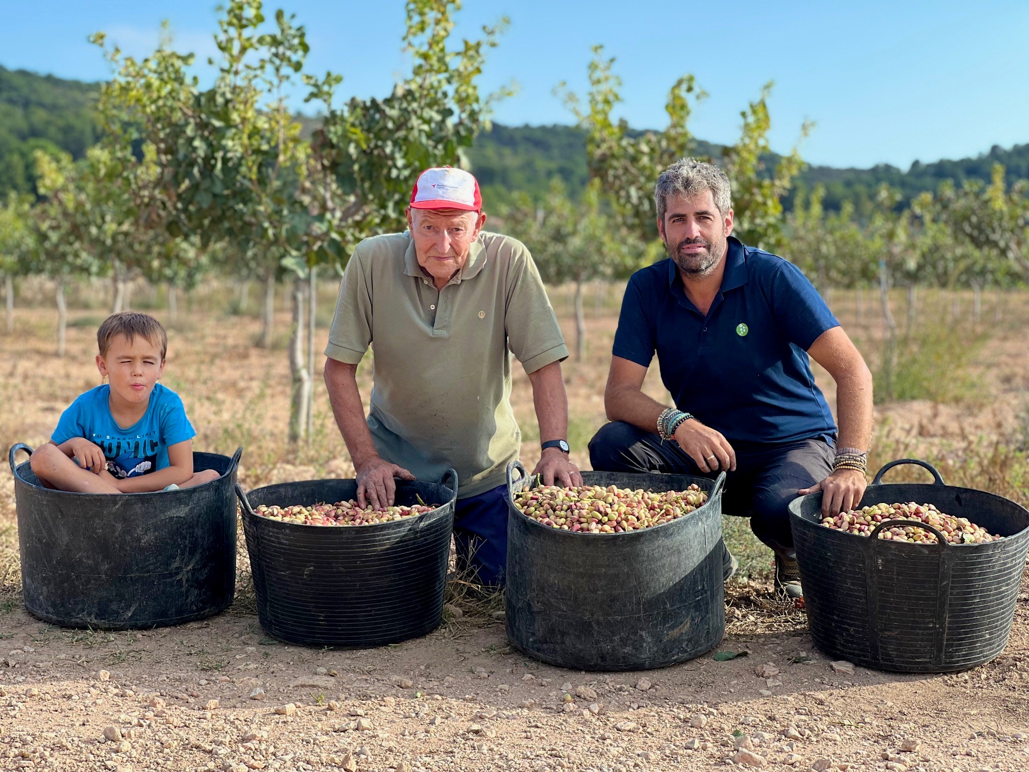 Una jornada familiar de cosecha de Pistachos Matías